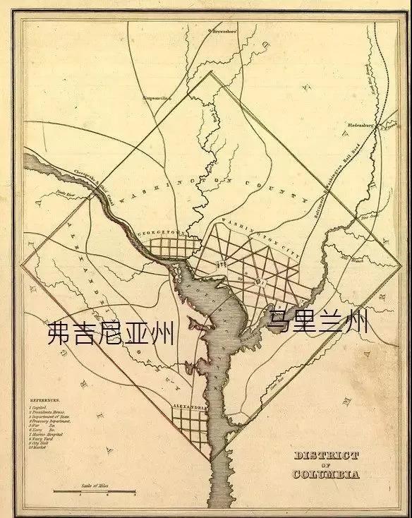 1790年,美国国会通过法案批准在波托马克河畔建立首都特区,由美国首任